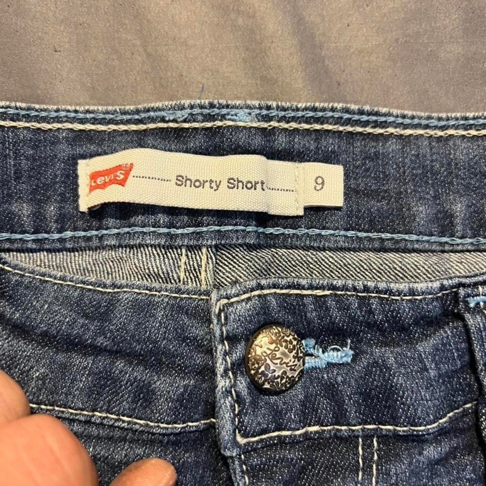 Levi's navy denim shorts Size 9 - Picture 4 of 8